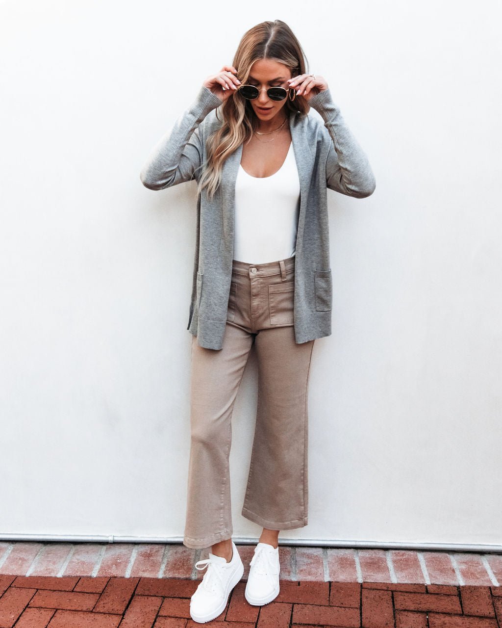 Basic Grey Open Front Cardigan - FINAL SALE