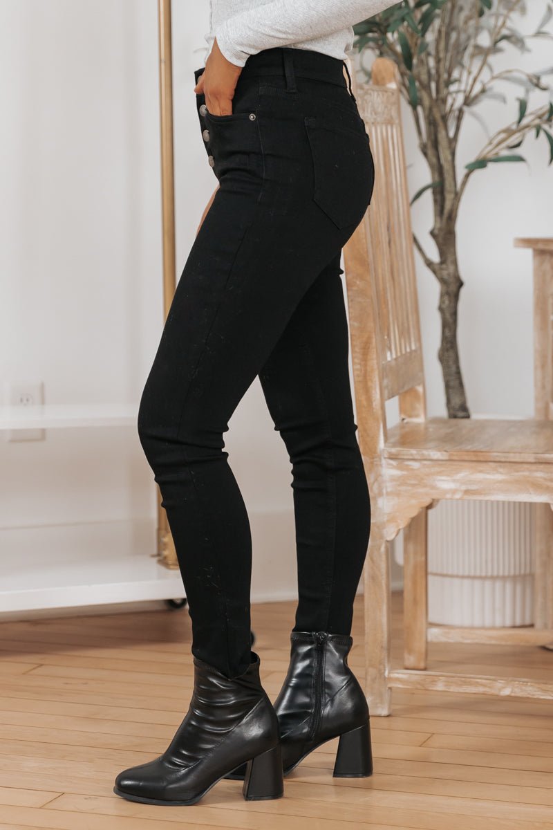 Black High Rise Ultra Stretch Skinny Jeans