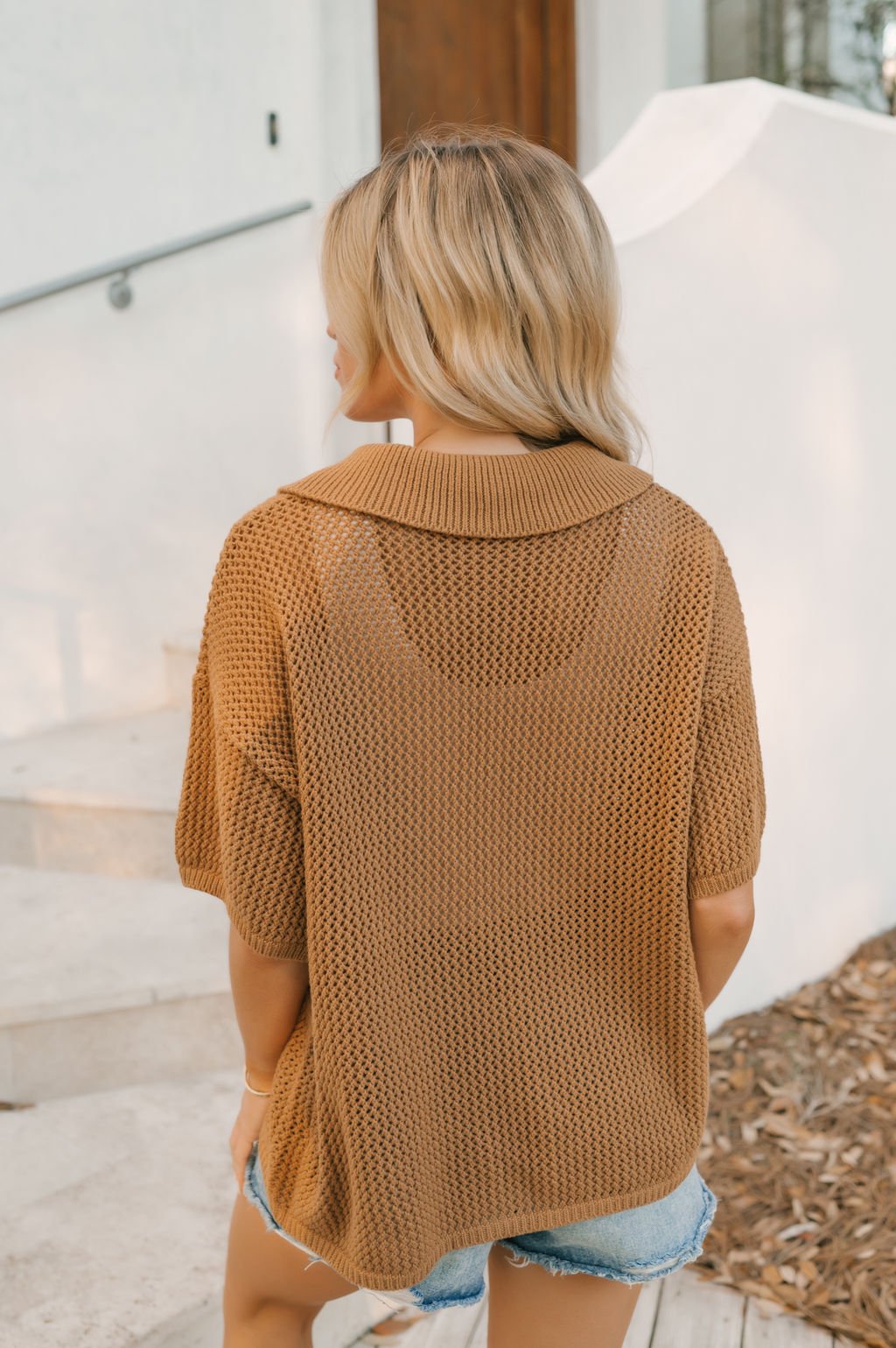 Camel Button Down Sweater Cardigan