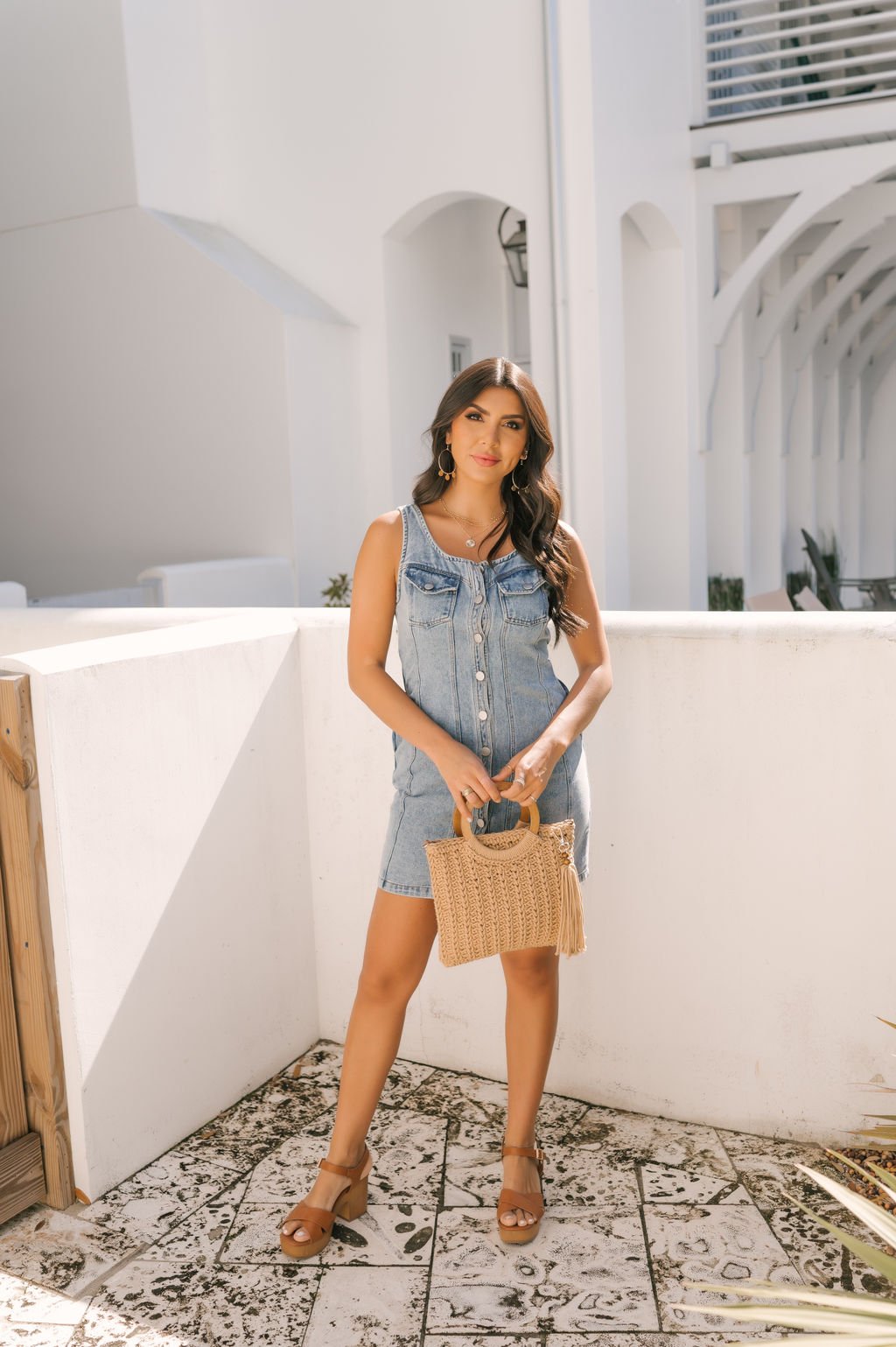 Denim Button Down Mini Dress