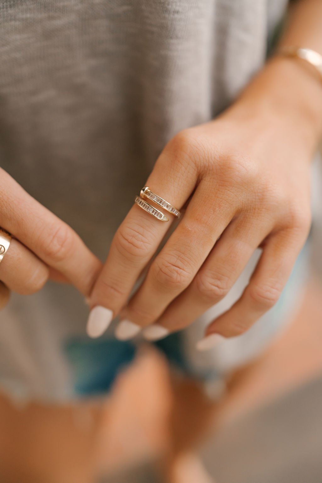 Gold Pave Open Band Ring