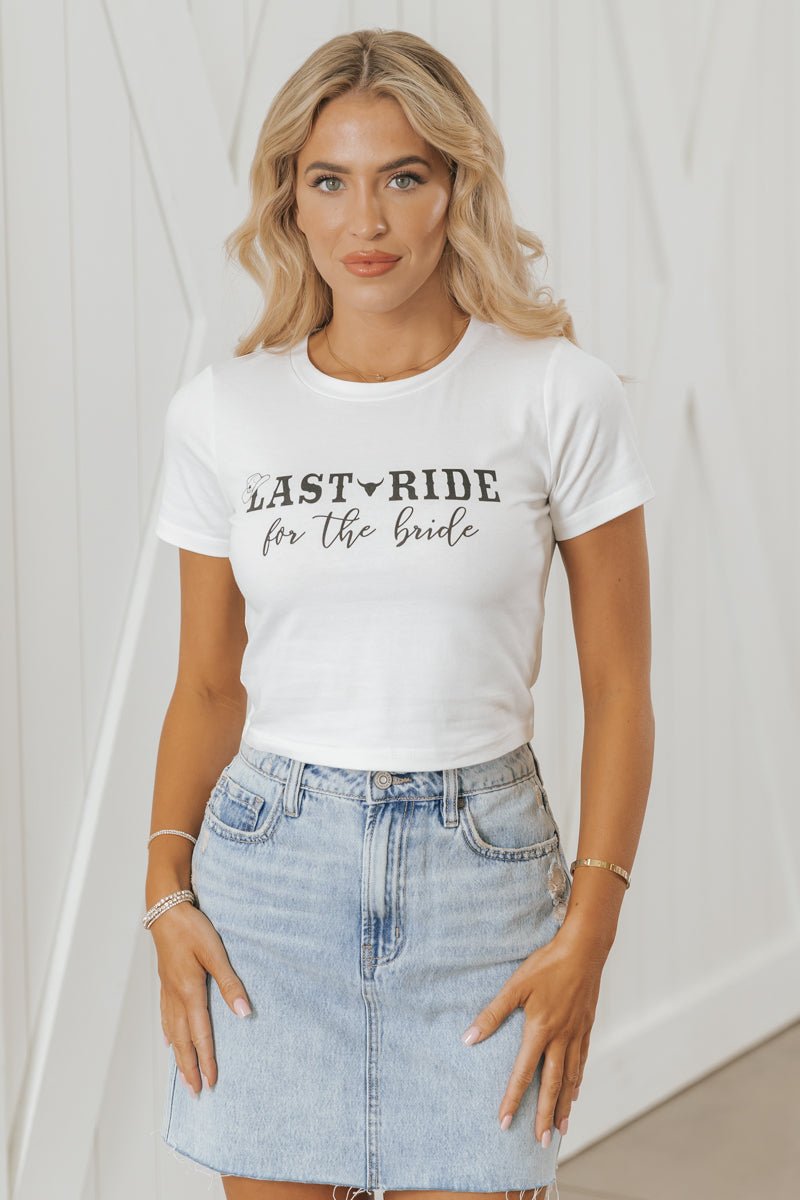 Ivory Last Ride For The Bride T-Shirt