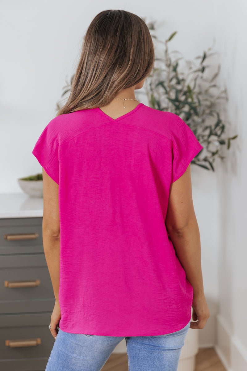 Jenna Pink V Neck Top - FINAL SALE