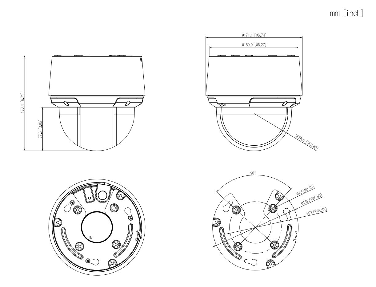 PTZ425DB-AT Dimensions