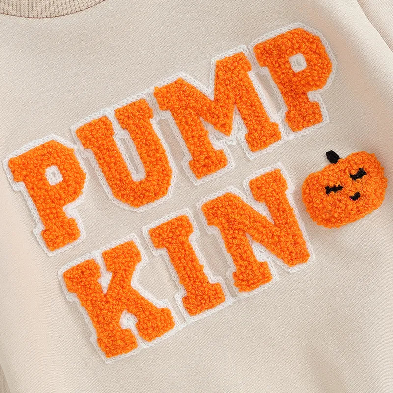 Halloween Baby Boy Girl Clothes Pumpkin Embroidery Pullover