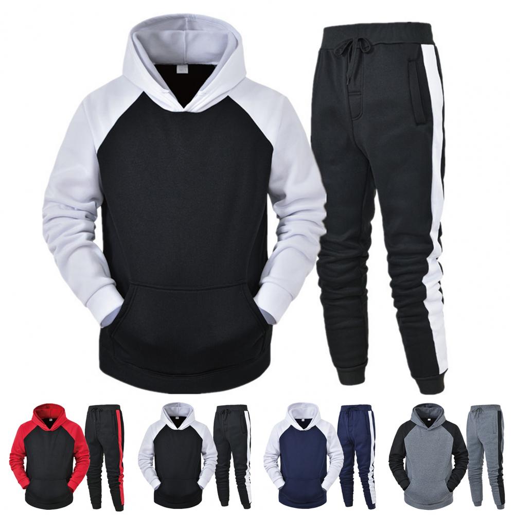 Sporty Outfit 2Pcs/Set Trendy Elastic Waistband Pockets Hooded