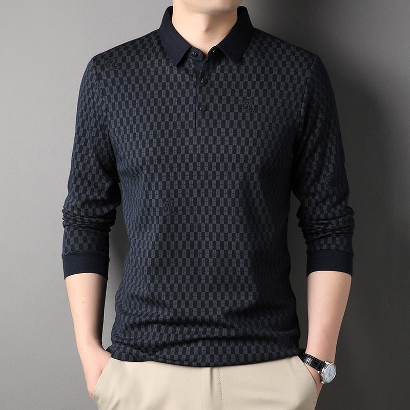 Top Grade Wool Luxury Mens Designer Polo Shirt