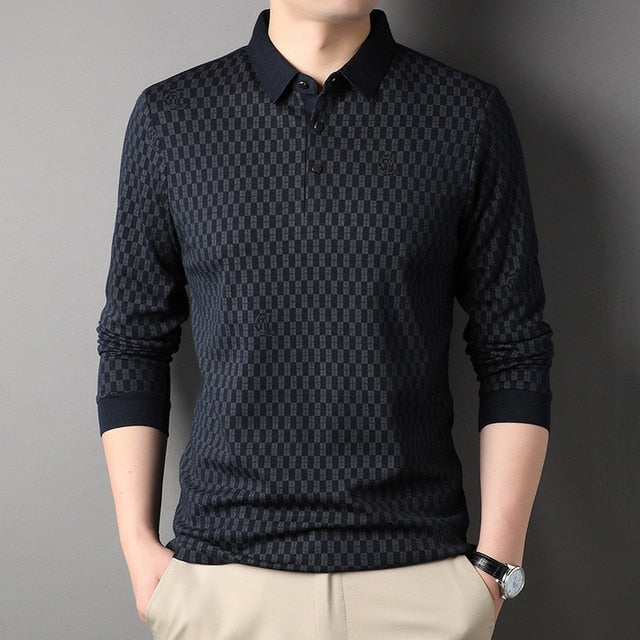 Top Grade Wool Luxury Mens Designer Polo Shirt