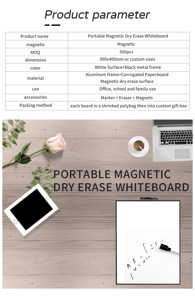 Aluminum Narrow Bezel Magnet Dry Erase White Board