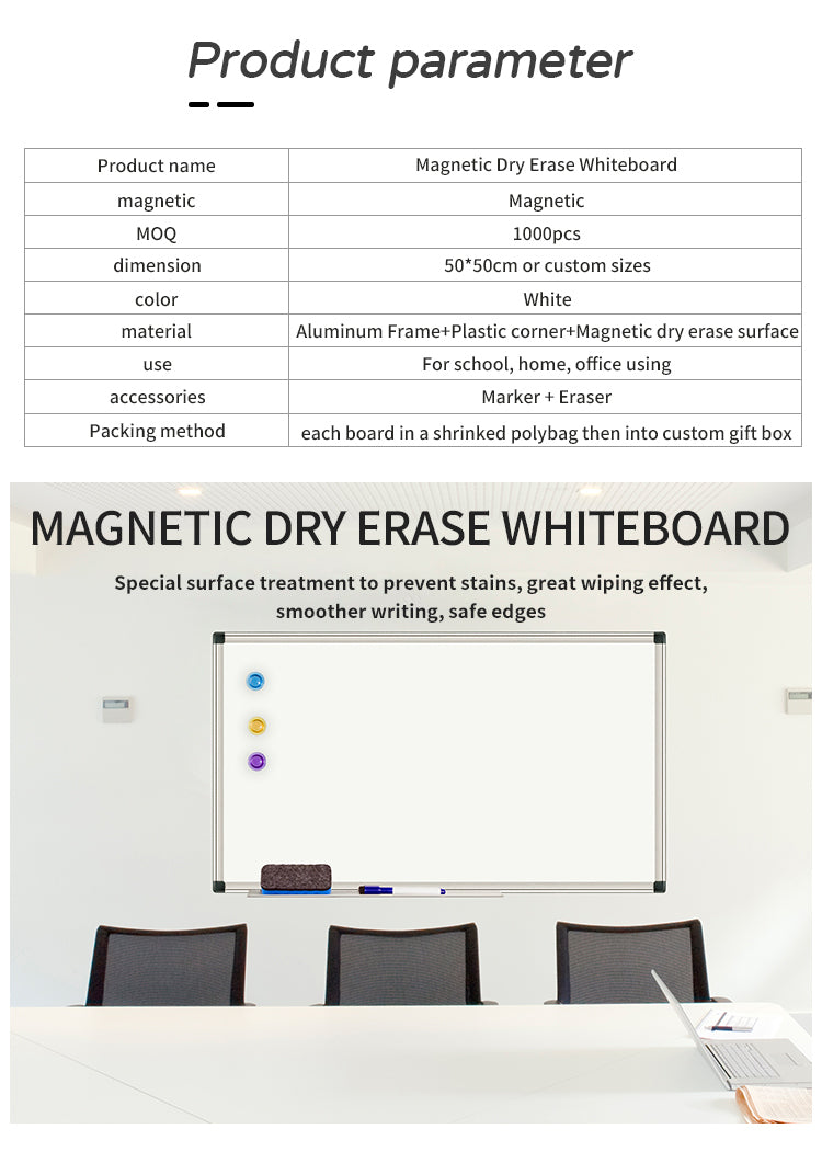 wall mounted dry erase magnetic whiteboard