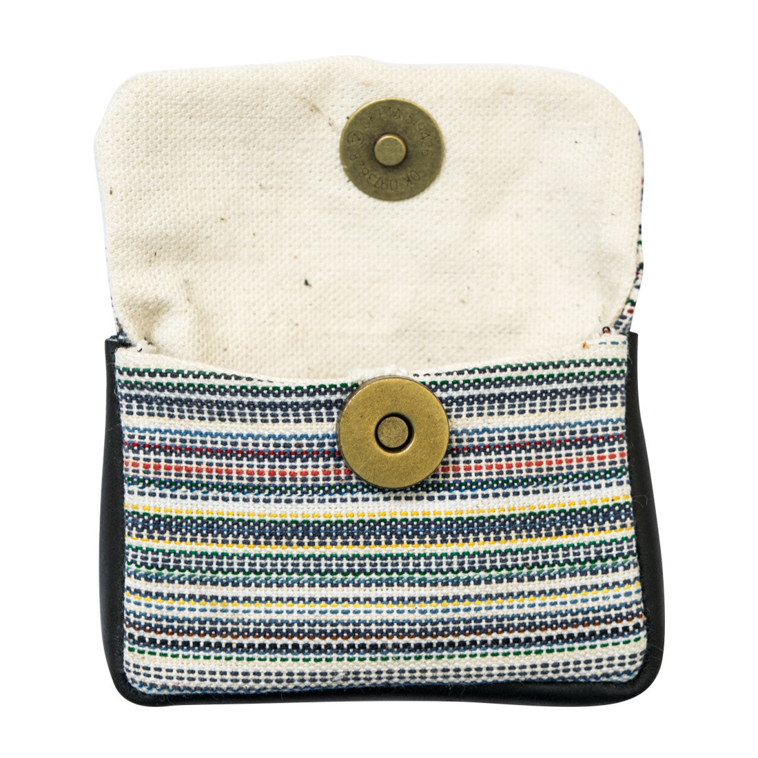 Striped Canvas Coin Pouch