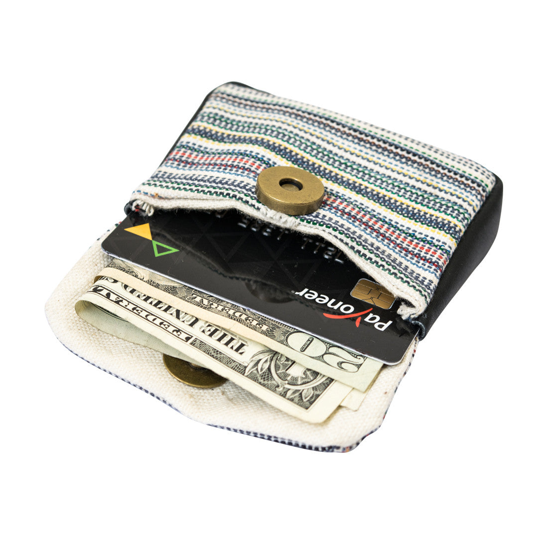 Striped Canvas Coin Pouch