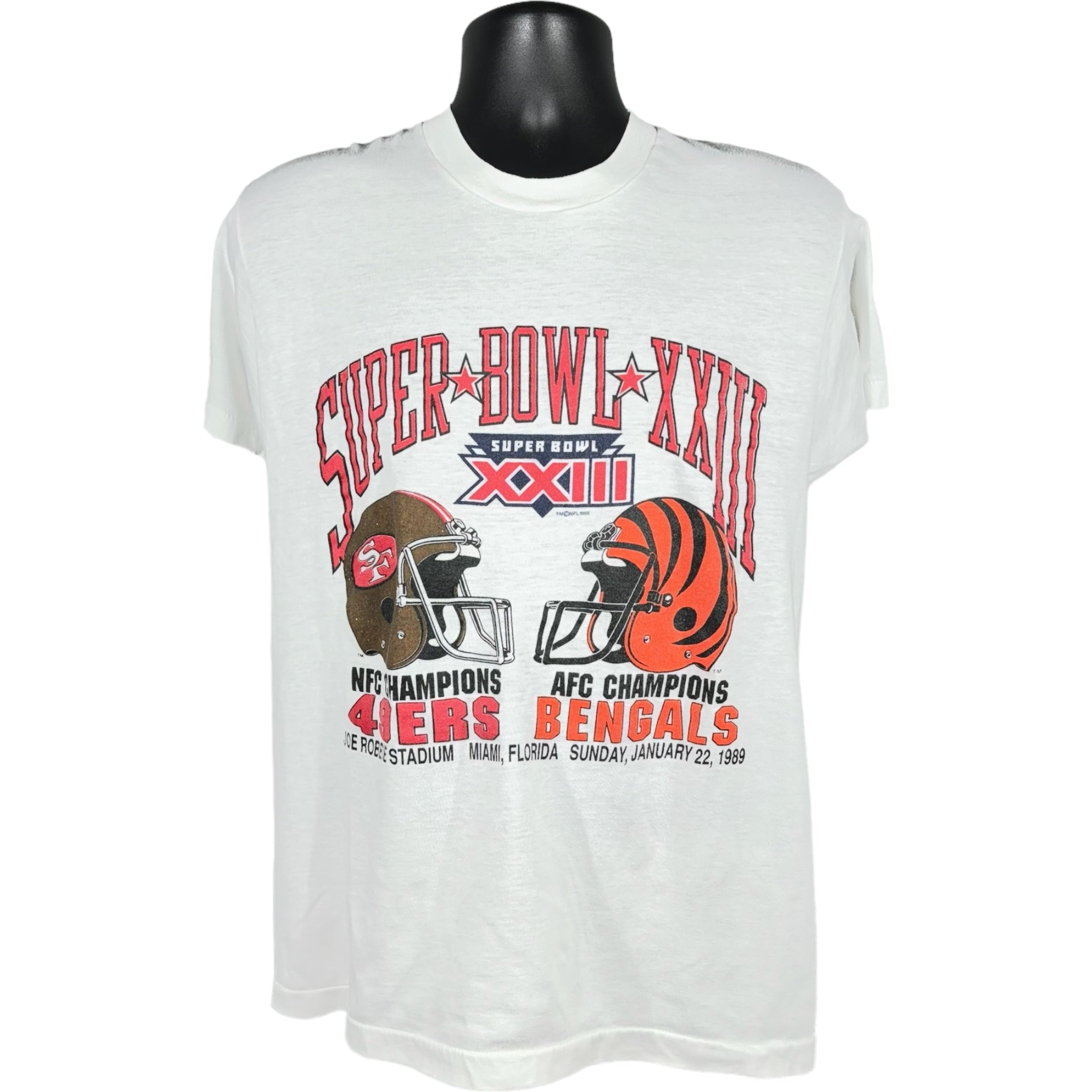 Vintage Super Bowl 23 San Francisco 49ers Vs. Cincinnati Bengals Tee 80s