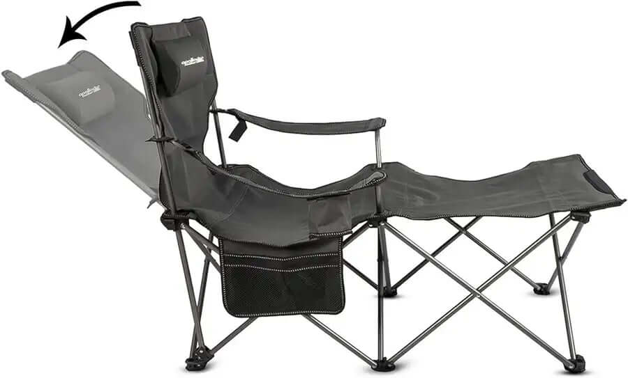 Folding Camping Chair, Reclining Outdoor Lounger with Carry Bag