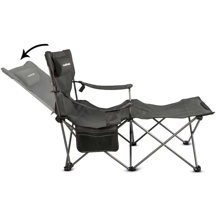 Folding Camping Chair, Reclining Outdoor Lounger with Carry Bag