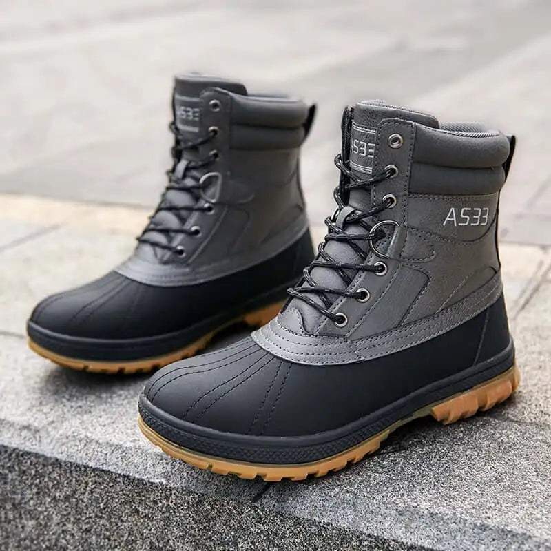 Waterproof and Slip-Resistant Winter Boots for Men: Plus Size and Durable