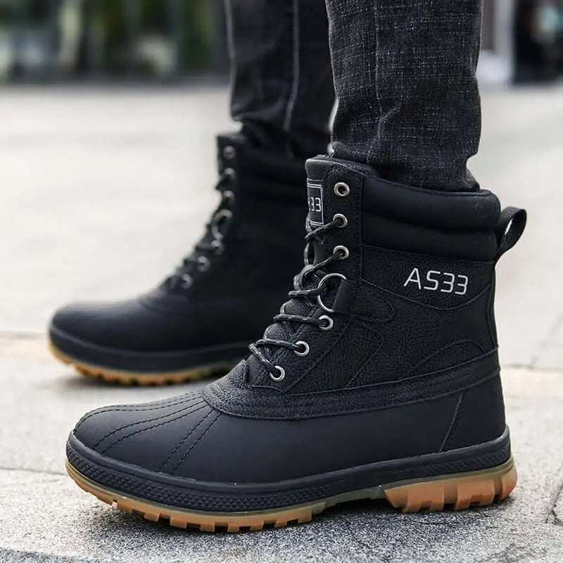 Waterproof and Slip-Resistant Winter Boots for Men: Plus Size and Durable