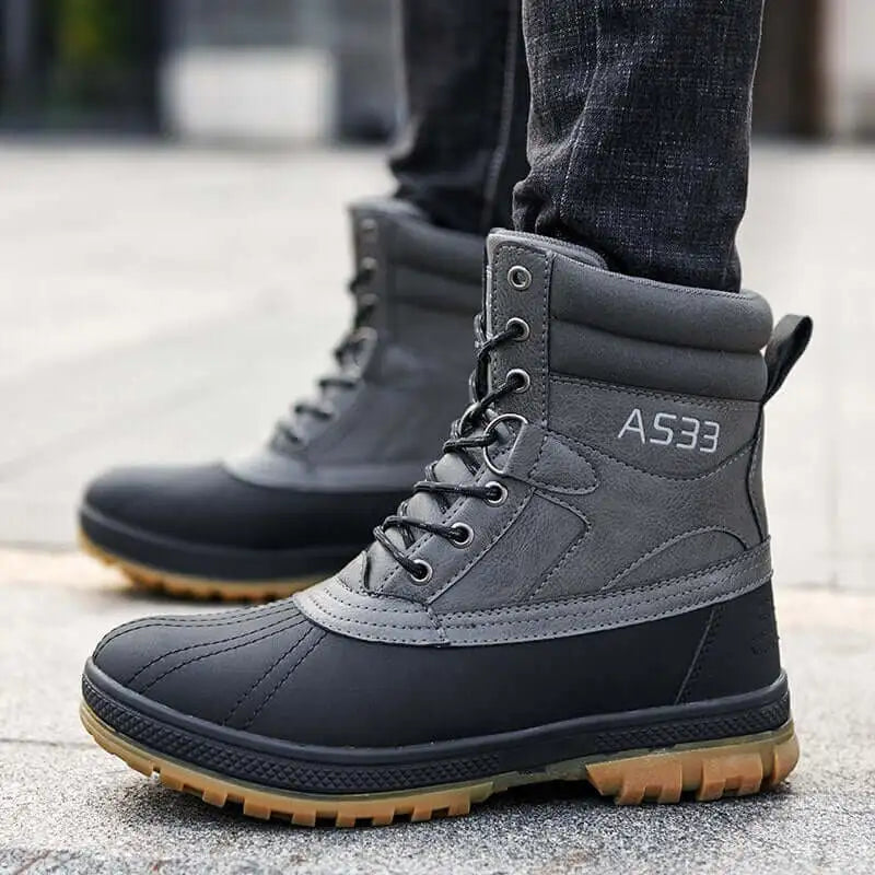 Waterproof and Slip-Resistant Winter Boots for Men: Plus Size and Durable