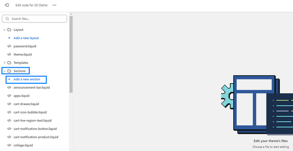 Add Section Code Files