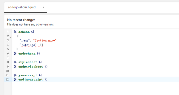 default section file
