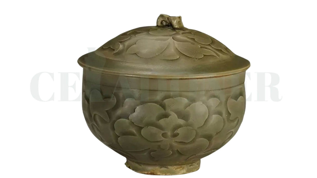 "Yaozhou Kiln Incised Floral Spittoon and Covered Basin Unearthed from the Lü Family Tomb"