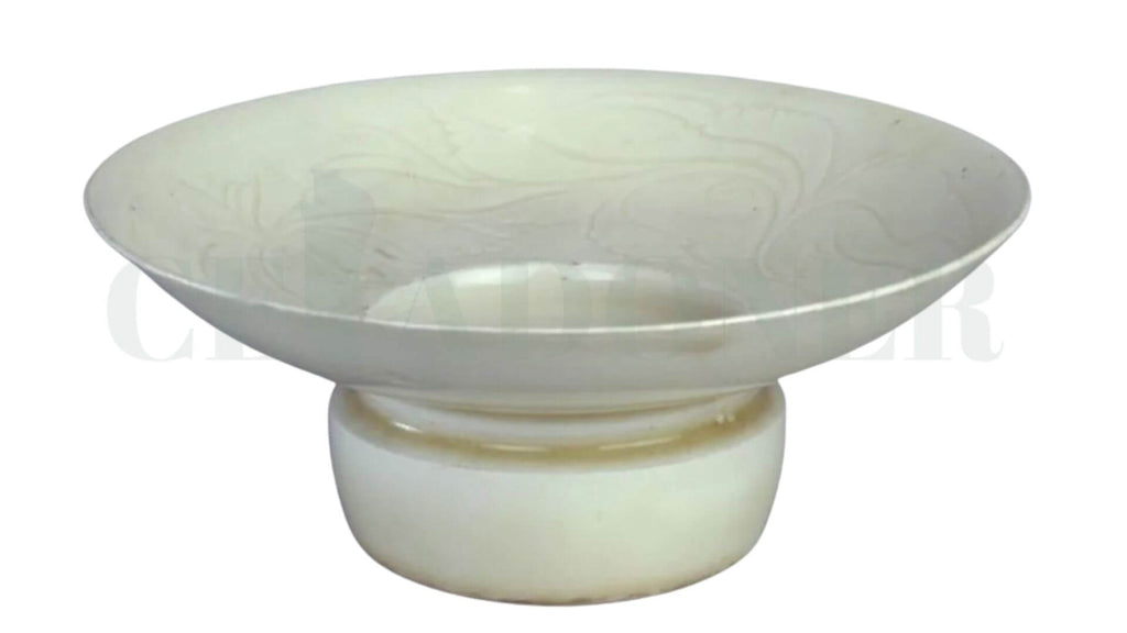 "Northern Song Dynasty Ding Kiln White Porcelain Incised Floral Spittoon" from the Collection of the Palace Museum, Beijing