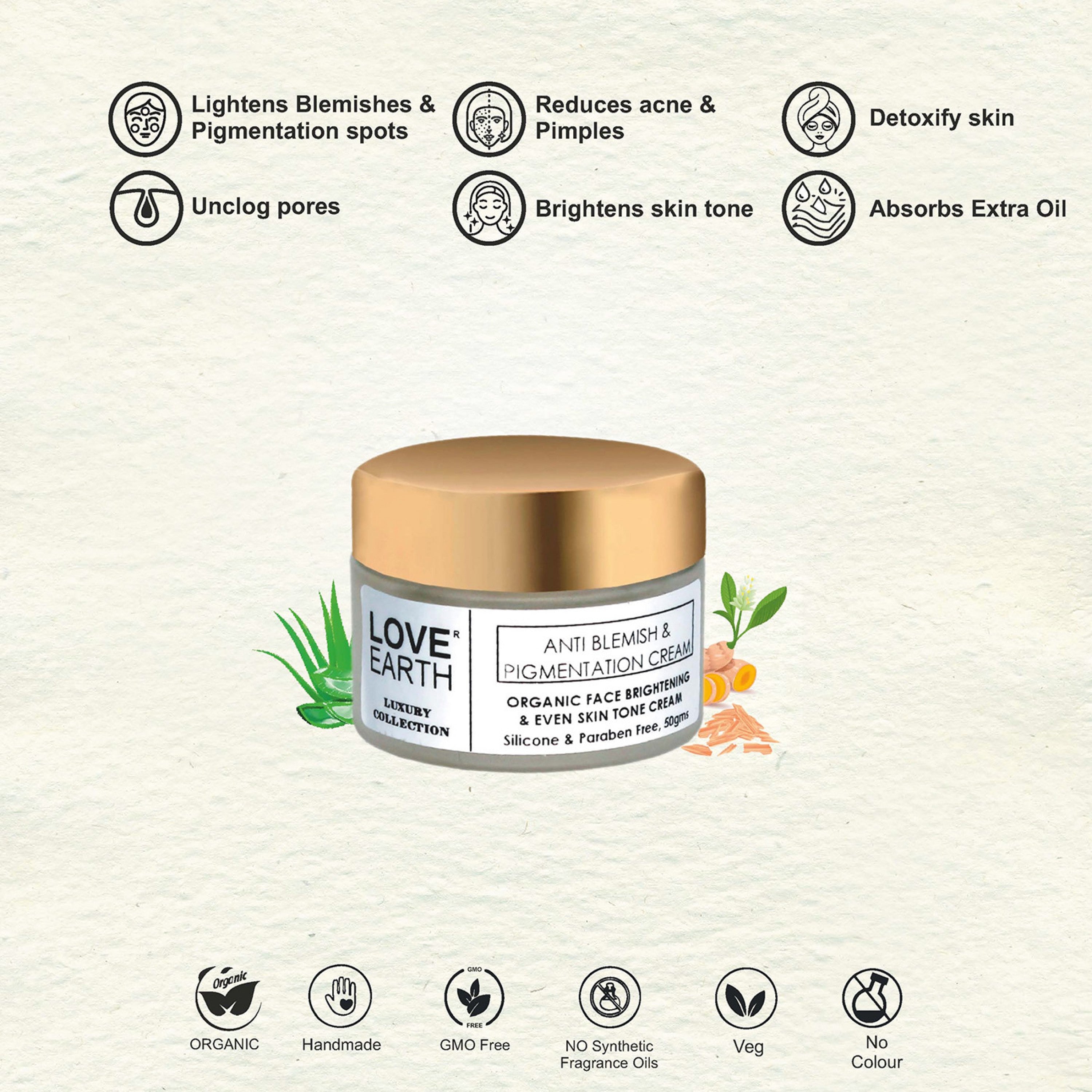 Love Earth Anti Blemish and Pigmentation Cream -50 gm