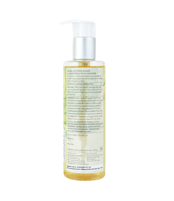 Mantra Herbal Henna and Citrus Lemon Conditioning Hair Cleanser For Dull & Dry Hair -250 ml