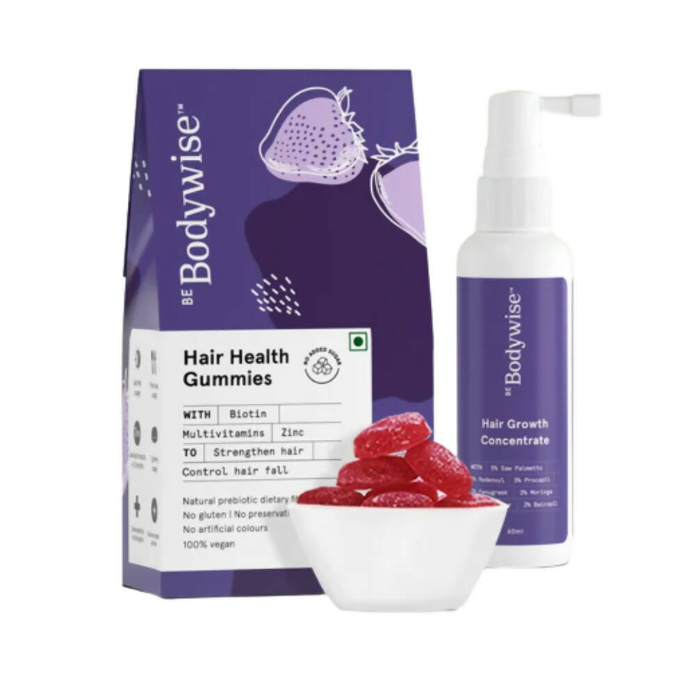 BeBodywise 4% Redensyl Hair Oil Booster and Hair Health Gummies -Combo