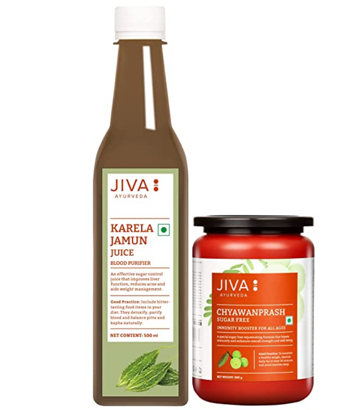 Jiva Ayurveda Karela Jamun Juice & Sugarfree Chyawanprash Combo