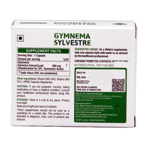 Allen Homeopathy Gymnema Sylvestre Capsules