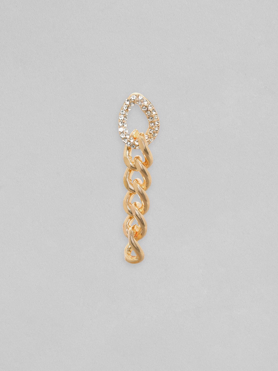 Rubans Voguish Gold Toned Cuban Link Dangle Earrings