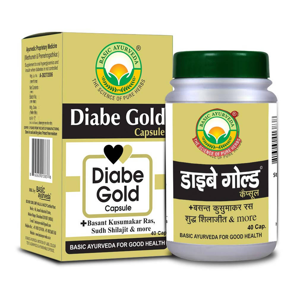 Basic Ayurveda Diabe Gold Capsules -40 Capsules