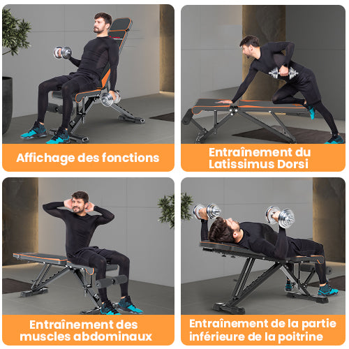 Banc de Musculation Réglable 450 kg - Banc d'entraînement Haute Banc de Musculation Réglable 450 kg - Banc d'entraînement Haute
