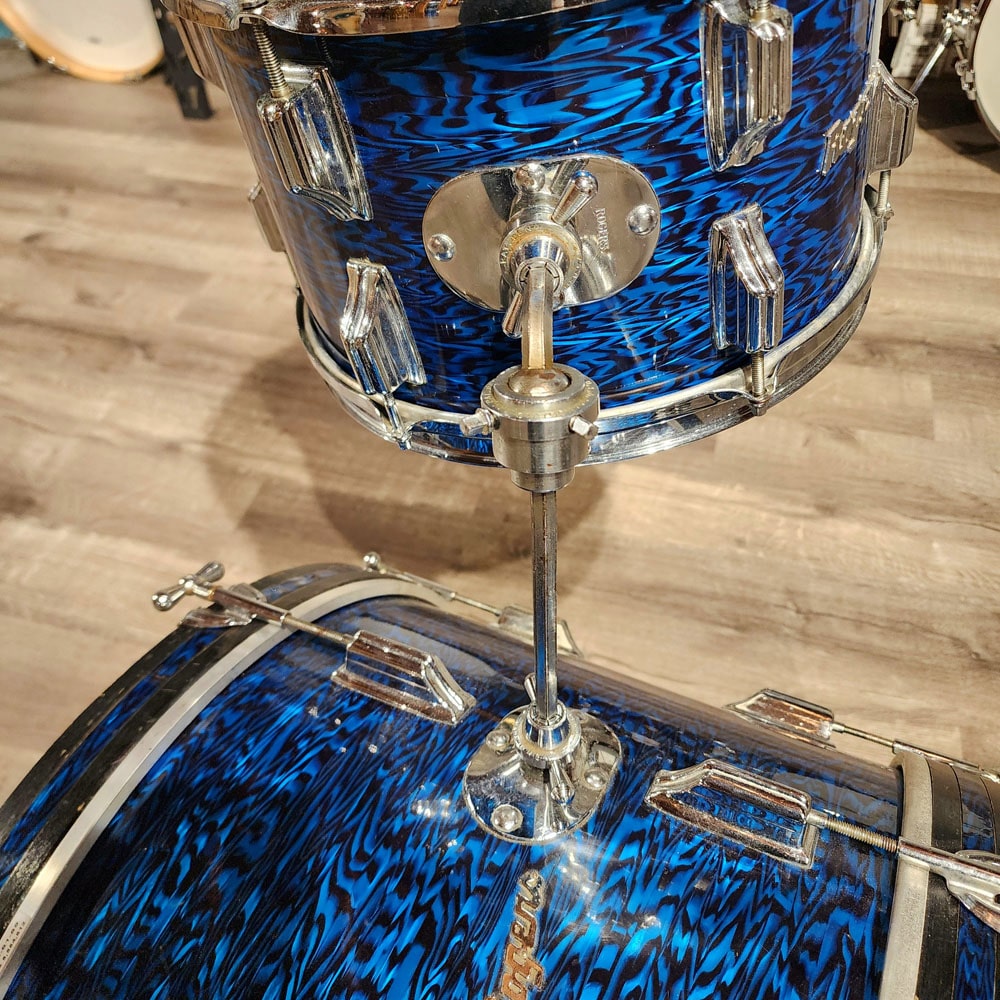 Used Vintage Rogers Holiday 3pc Drum Set Blue Onyx - Good