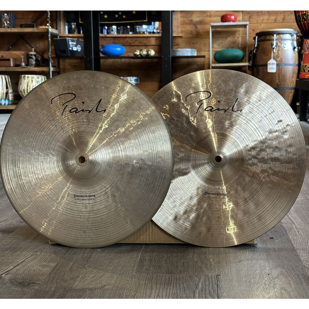 Used Paiste Signature Dimensions Thin Heavy Hi Hat Cymbals 14