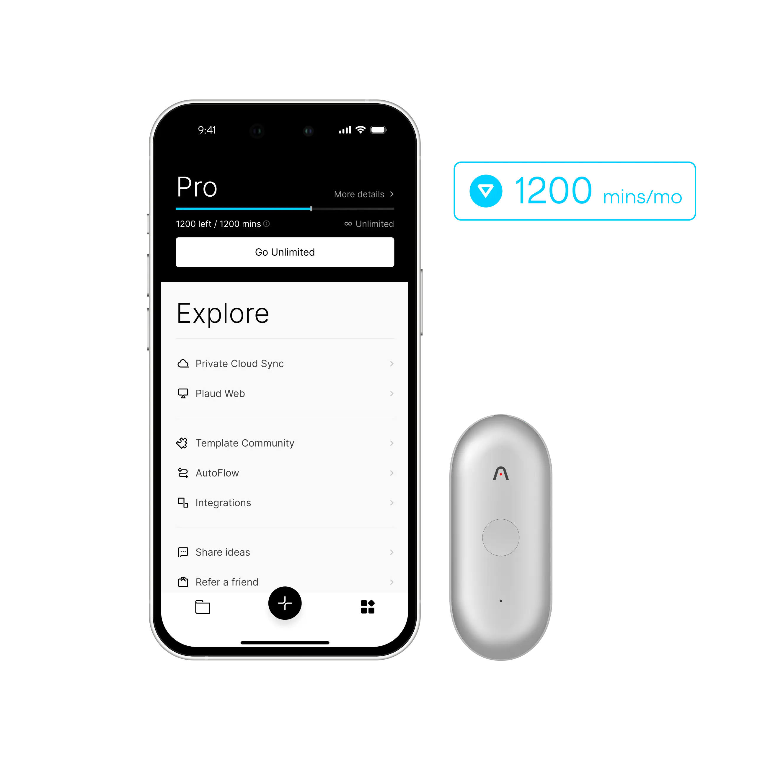 Plaud NotePin S & Plan Pro anual de IA