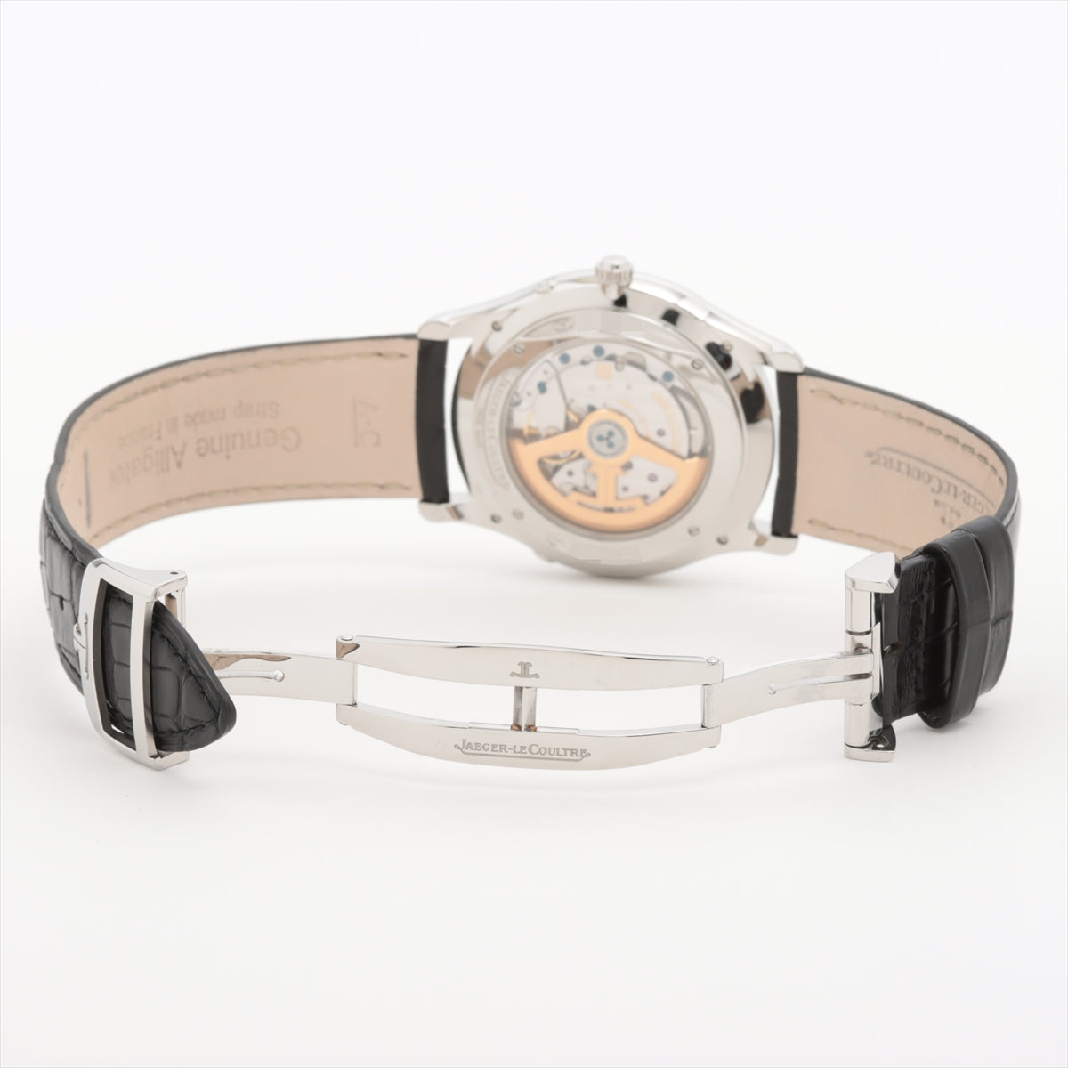 Jaeger Le Coultre Master Ultrasound Moon Q1368420 SS Leather AT Silver Character Disc