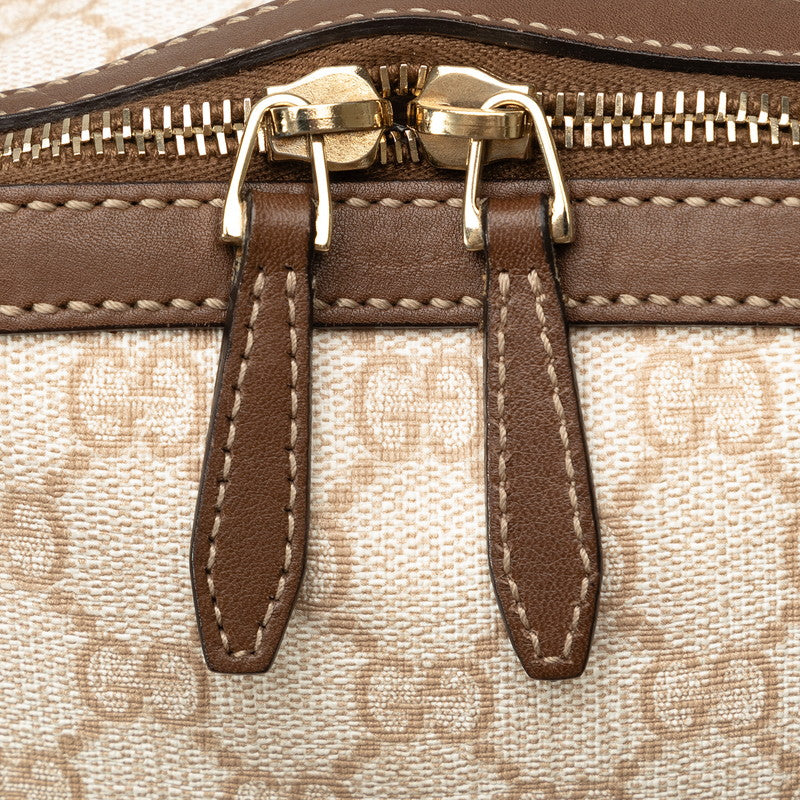 Gucci GG Plus Handbag Shoulder Bag 2WAY 309614 Ivory Brown PVC Leather  Gucci
