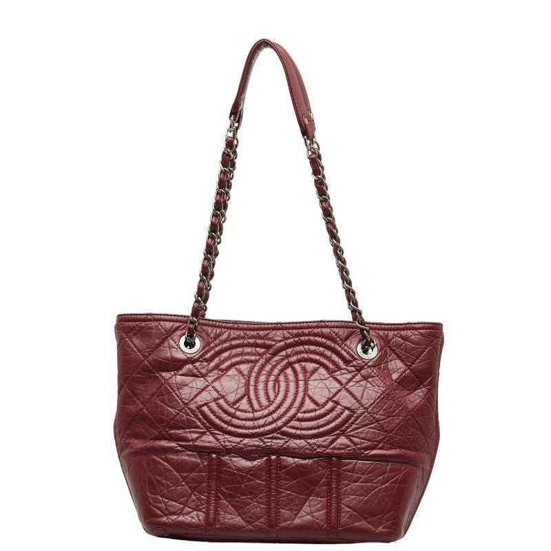 Chanel Big Coca-Cola Chain Tote Bag Wine Red  Leather  Chanel