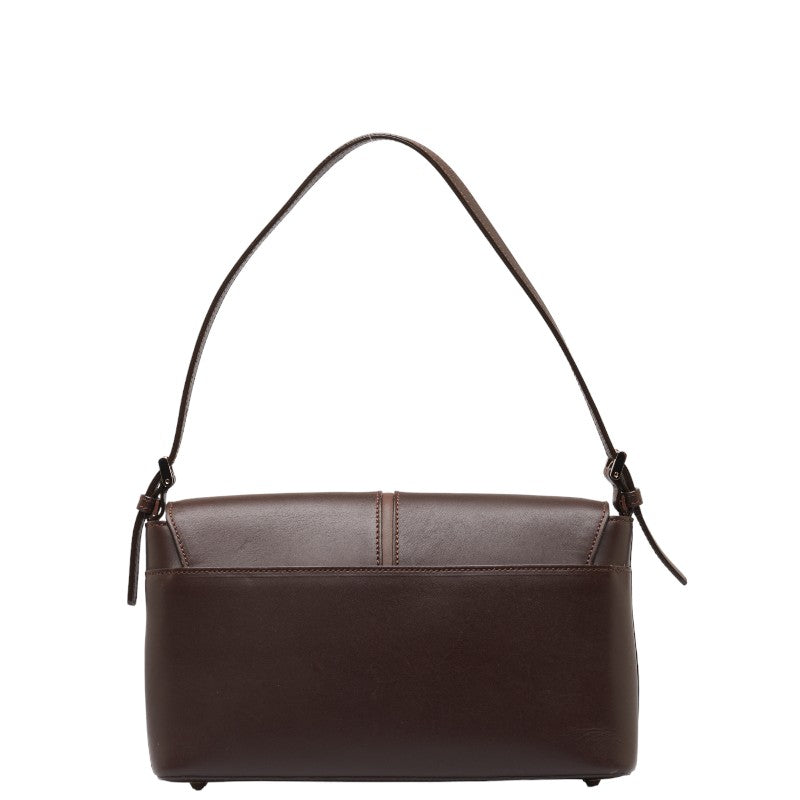 Burberry Noneva Check One-Shoulder Bag Brown Leather