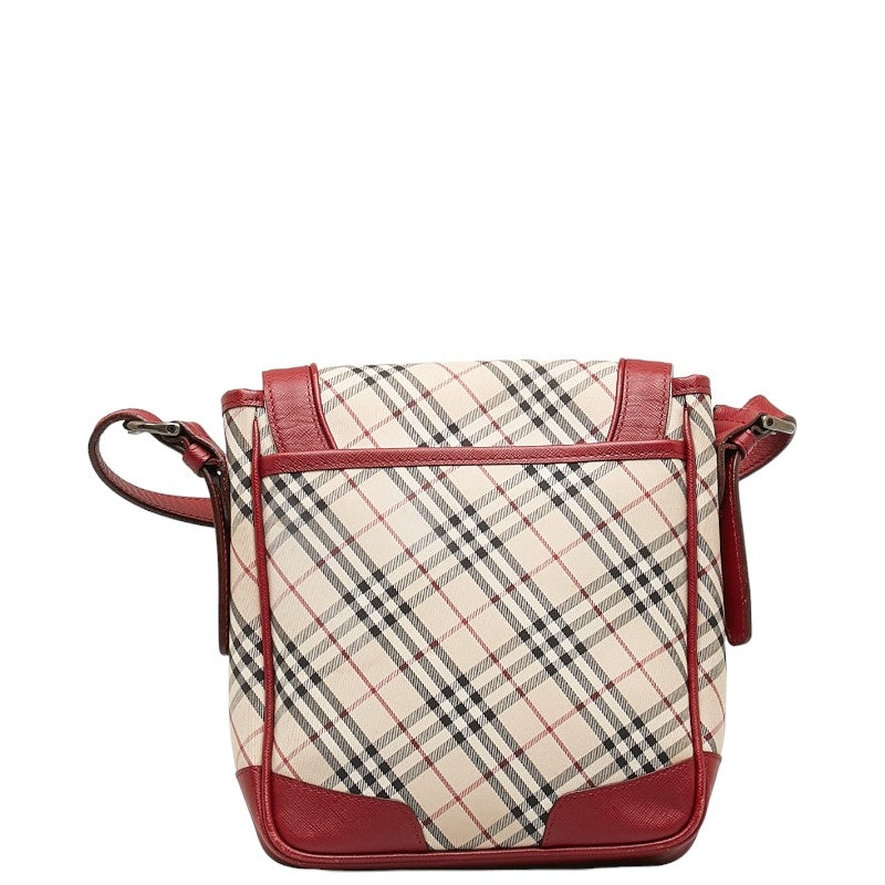 Burberry Noneva Check  Shoulder Bag Beige Red Canvas Leather  BURBERRY