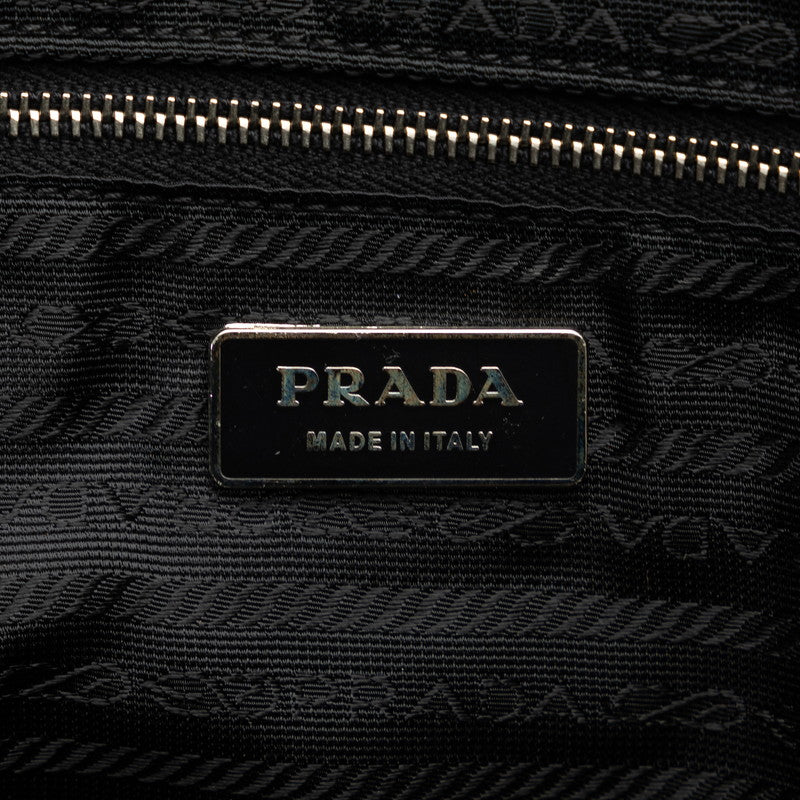 Prada Triangle Logo   Shoulder Bag Black Nylon  Prada