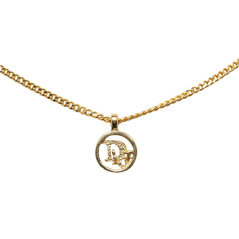 Dior Logo Necklace Pendant Gold   Dior