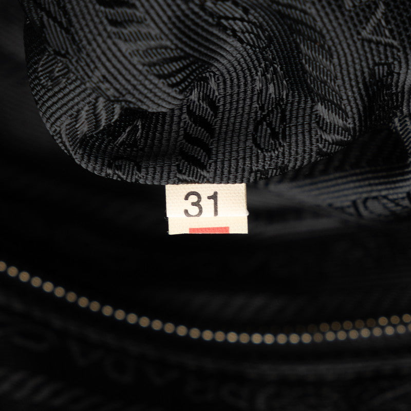 Prada Triangle Logo   Shoulder Bag Black Nylon  Prada