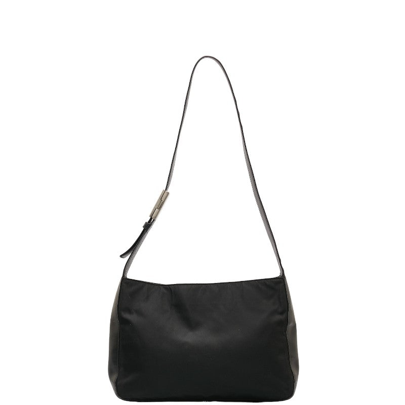 Prada Logo  One-Shoulder Bag Black Nylon Leather  Prada