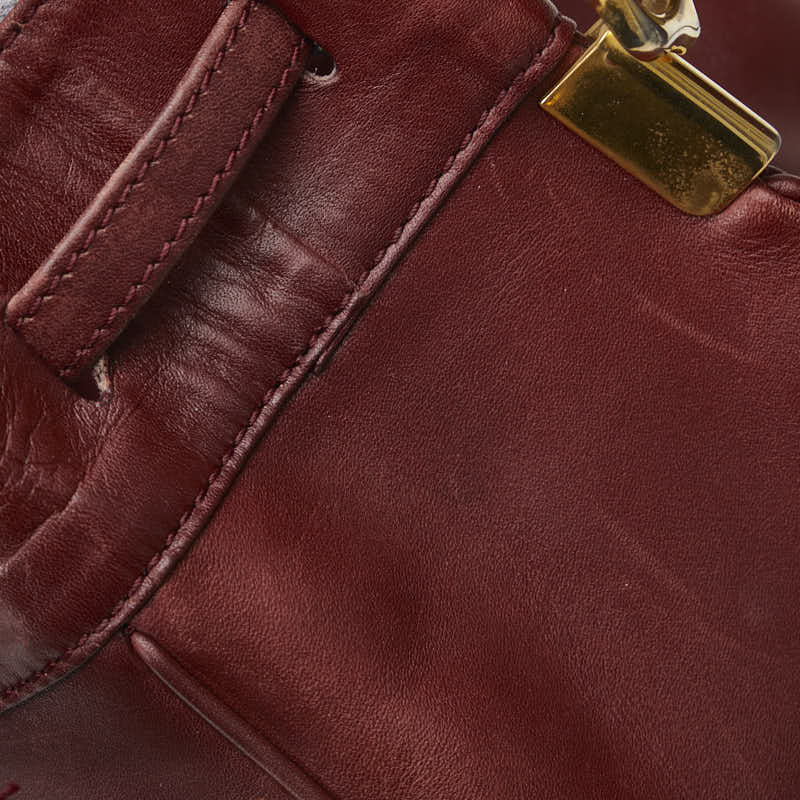 Cartier Masterline  Shoulder Bag Wine Red  Leather  Cartier