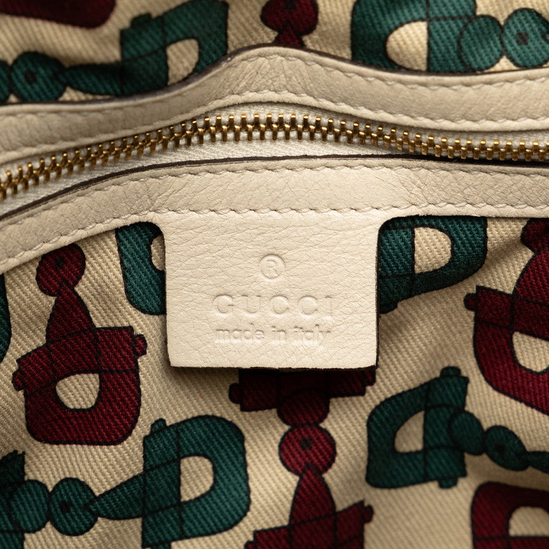 Gucci Bamboo Indy Handbag Shoulder Bag 2WAY 185566 White Leather  Gucci