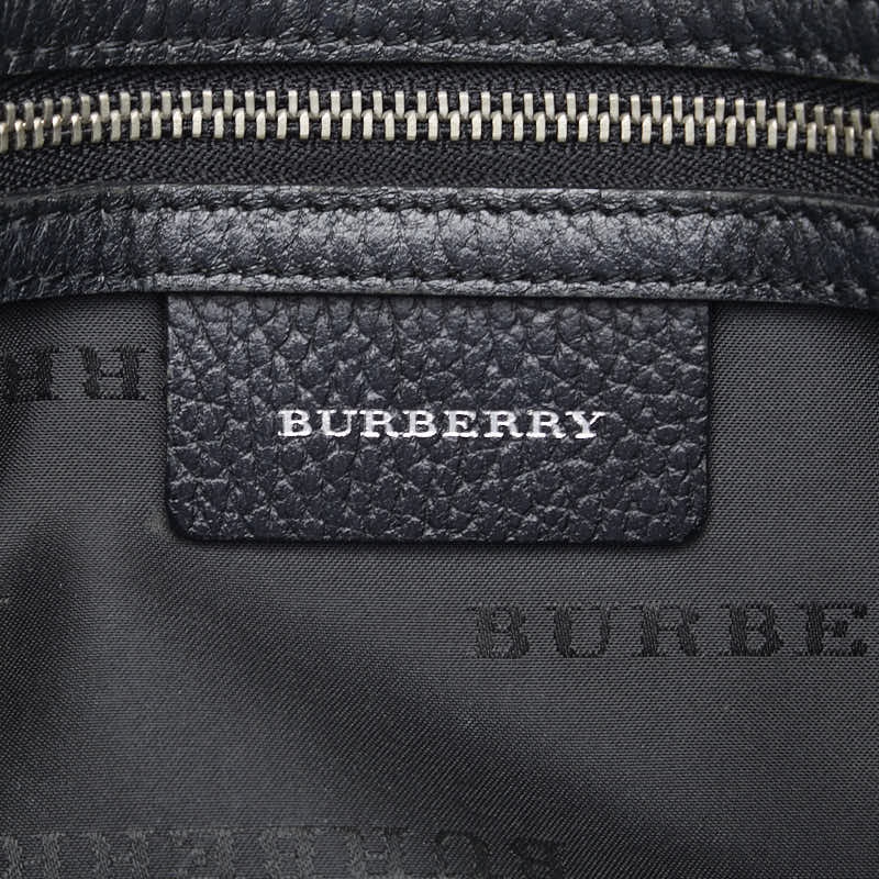 Burberry Noneva Check  Handbag Black Leather