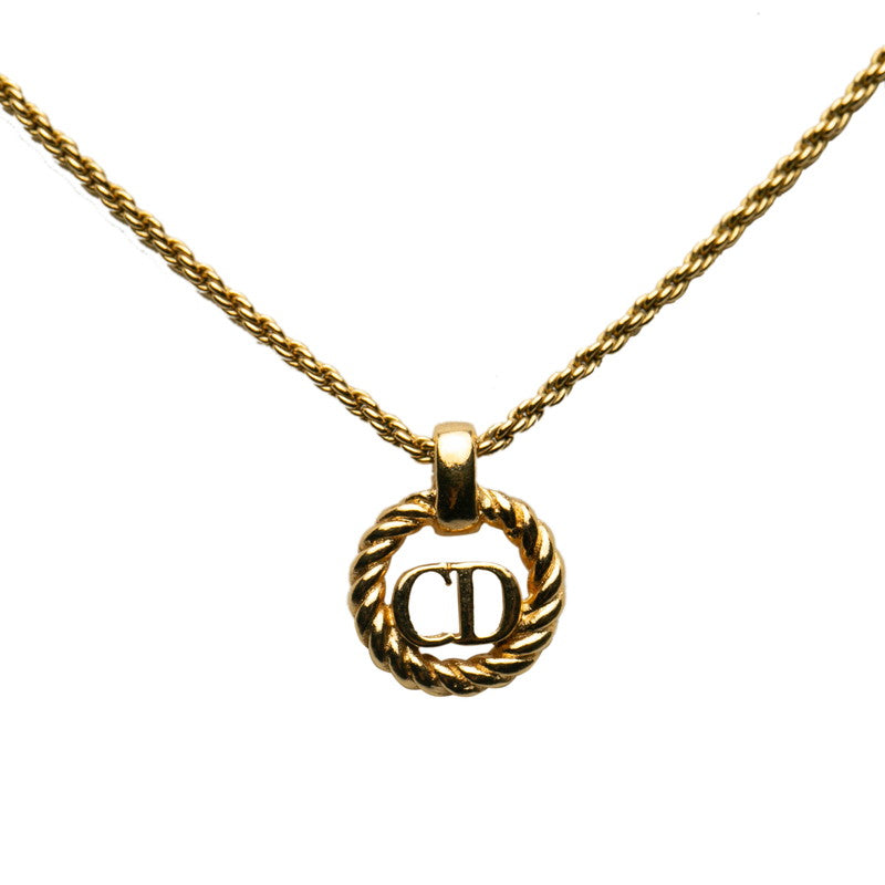 Dior CD logo necklace gold makeup ladies Dior